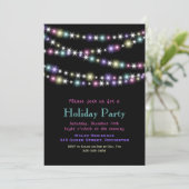 Uitnodiging van de partij Colorful Twinkle Lights (Staand voorkant)