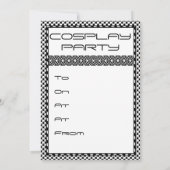 Uitnodiging van de partij Cosplay (Achterkant)