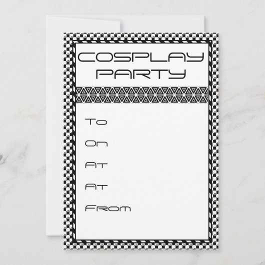 Uitnodiging van de partij Cosplay (Achterkant)