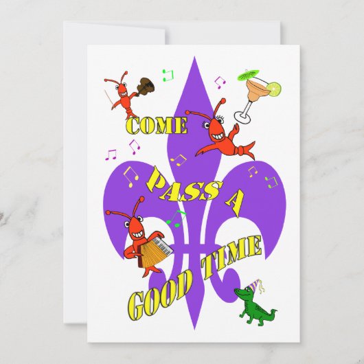 Uitnodiging van de partij Crawfish Fleur de Lys (Voorkant)