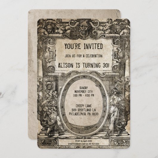  uitnodiging van de  partij Creepy (Voorkant / Achterkant)