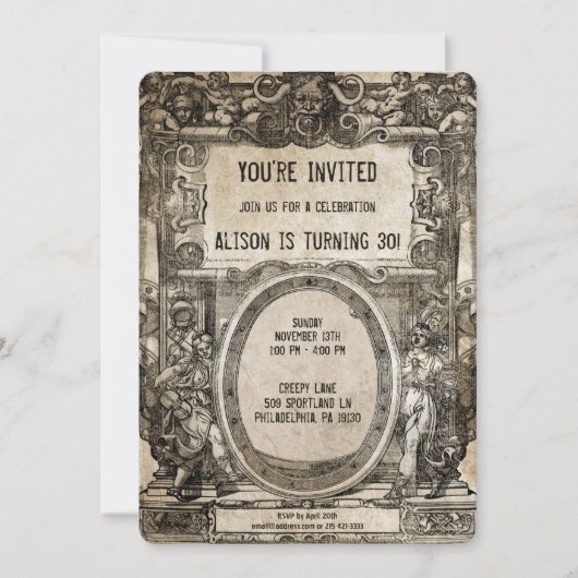  uitnodiging van de  partij Creepy (Voorkant)