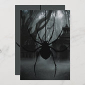 Uitnodiging van de partij Creepy Spider Halloween (Voorkant / Achterkant)