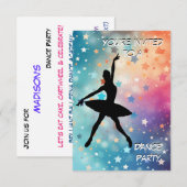 Uitnodiging van de partij Dance (Voorkant / Achterkant)