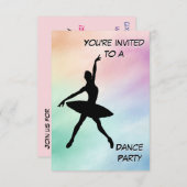 Uitnodiging van de partij Dance (Voorkant / Achterkant)