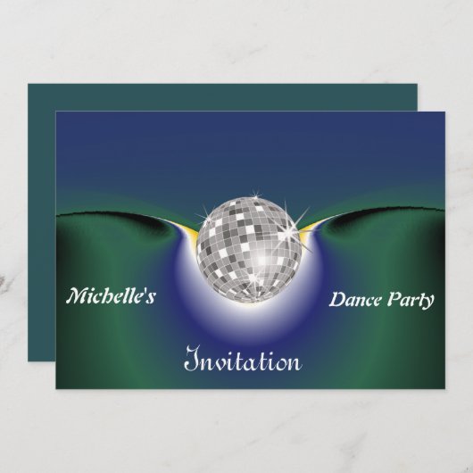 Uitnodiging van de partij Dance (Voorkant / Achterkant)