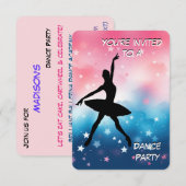 Uitnodiging van de partij Dance (Voorkant / Achterkant)