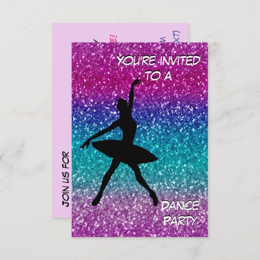 Uitnodiging van de partij Dance (Voorkant / Achterkant)
