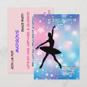 Uitnodiging van de partij Dance (Voorkant / Achterkant)