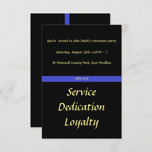 Uitnodiging van de partij die met pensioen gaat (Voorkant / Achterkant)