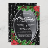 Uitnodiging van de partij Elegant en Modern Poinse (Voorkant / Achterkant)