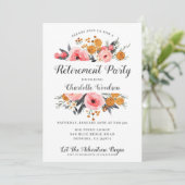 Uitnodiging van de partij Elegant Floral Retiremen (Staand voorkant)