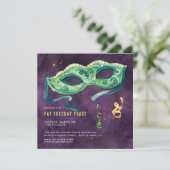 Uitnodiging van de partij Elegant Mardi Gras (Staand voorkant)