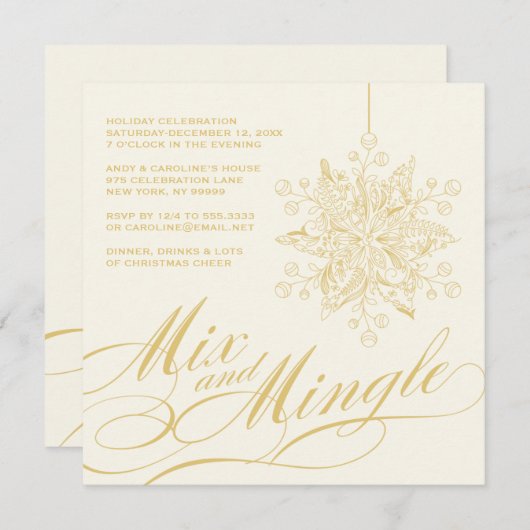 Uitnodiging van de partij Elegant Mix & Mingle (Voorkant / Achterkant)