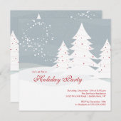 Uitnodiging van de partij Elegant Snow Trees Holid (Voorkant / Achterkant)