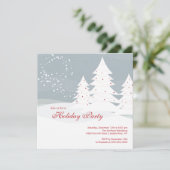 Uitnodiging van de partij Elegant Snow Trees Holid (Staand voorkant)
