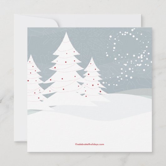 Uitnodiging van de partij Elegant Snow Trees Holid (Achterkant)