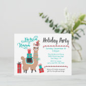 Uitnodiging van de partij Fa la Llama Holiday (Staand voorkant)