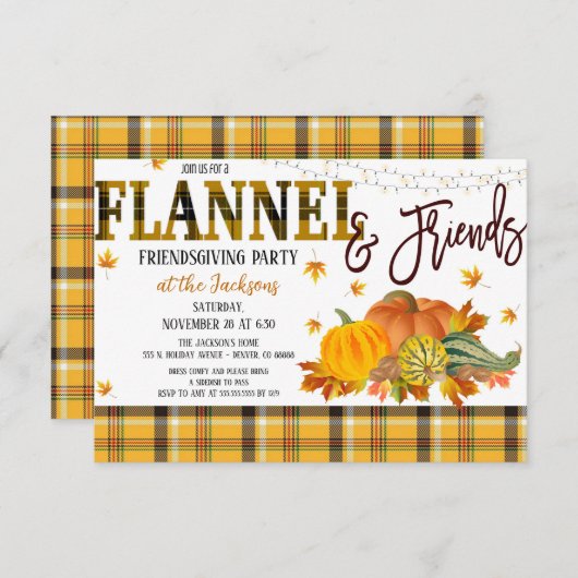 Uitnodiging van de partij Flannel en de Vrienden v (Voorkant / Achterkant)