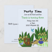 Uitnodiging van de partij Forest Friends Birthday (Voorkant / Achterkant)