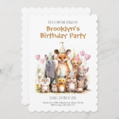 Uitnodiging van de partij Forest Friends Birthday (Voorkant / Achterkant)