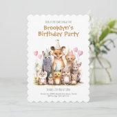 Uitnodiging van de partij Forest Friends Birthday (Staand voorkant)