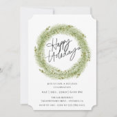 Uitnodiging van de partij Forest Pine Wreath Holid (Voorkant)