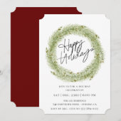 Uitnodiging van de partij Forest Pine Wreath Holid (Voorkant / Achterkant)