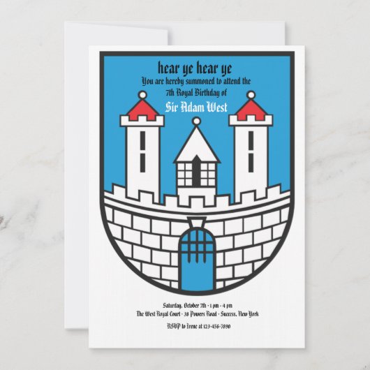 Uitnodiging van de partij Fortress Birthday (Voorkant)