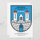 Uitnodiging van de partij Fortress Birthday (Voorkant / Achterkant)