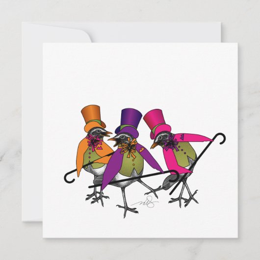 Uitnodiging van de partij Funky Bird Boogie (Voorkant)