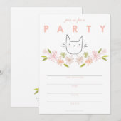 Uitnodiging van de partij Garden Cat (Voorkant / Achterkant)