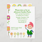 Uitnodiging van de partij Garden Gnome (Voorkant / Achterkant)