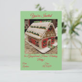 Uitnodiging van de partij Gingerbrood House Making (Staand voorkant)