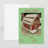 Uitnodiging van de partij Gingerbrood House Making (Voorkant / Achterkant)