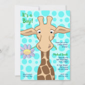 Uitnodiging van de partij Giraffe Baby shower (Voorkant)