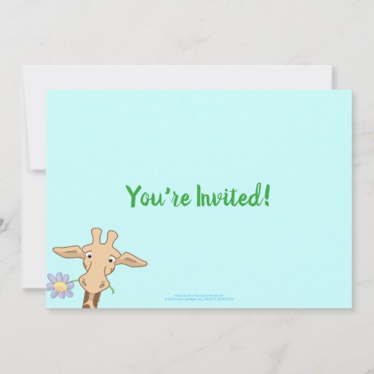Uitnodiging van de partij Giraffe Baby shower (Achterkant)