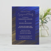Uitnodiging van de partij Gold en Blue Engagement (Staand voorkant)