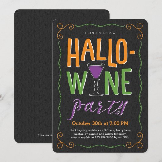 Uitnodiging van de partij Halloween (Voorkant / Achterkant)