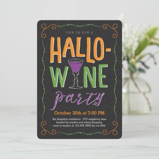 Uitnodiging van de partij Halloween (Staand voorkant)