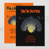 Uitnodiging van de partij Halloween - Alien Camp F (Voorkant / Achterkant)