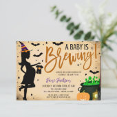 Uitnodiging van de partij Halloween Baby shower (Staand voorkant)