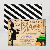 Uitnodiging van de partij Halloween Baby shower (Voorkant / Achterkant)