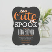 Uitnodiging van de partij Halloween Baby shower (Staand voorkant)