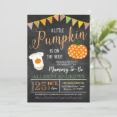 Uitnodiging van de partij Halloween Baby shower (Staand voorkant)