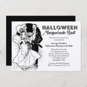 uitnodiging van de partij Halloween Ball Masquera (Voorkant / Achterkant)