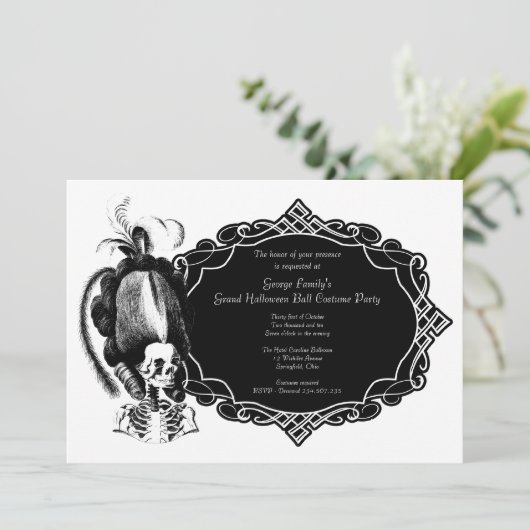 Uitnodiging van de partij Halloween Ball Masquerad (Staand voorkant)