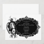 Uitnodiging van de partij Halloween Ball Masquerad (Voorkant / Achterkant)