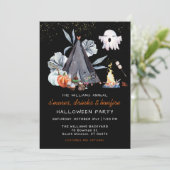 Uitnodiging van de partij Halloween Bonfire Sleepo (Staand voorkant)