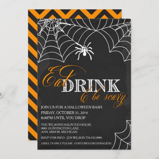 Uitnodiging van de partij Halloween - Costume Part (Voorkant / Achterkant)